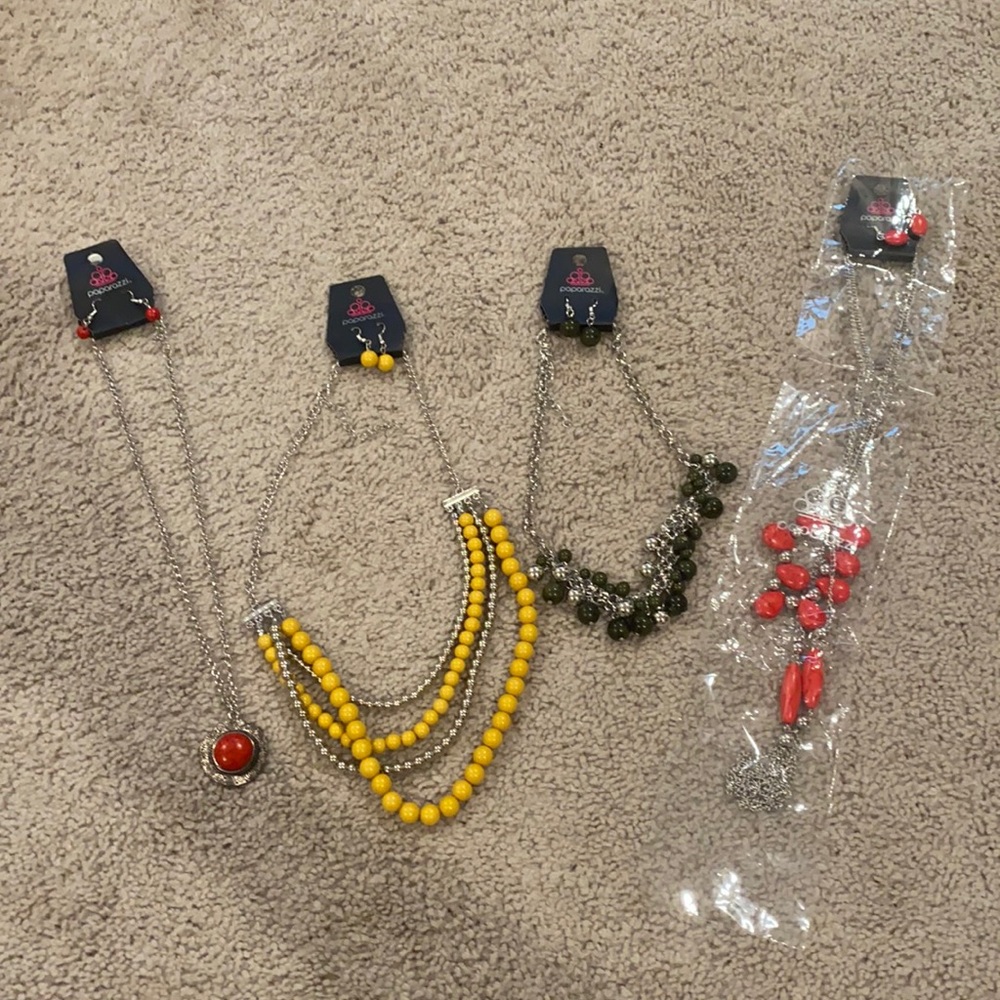 Lot of Paparazzi Necklaces with matching earrings